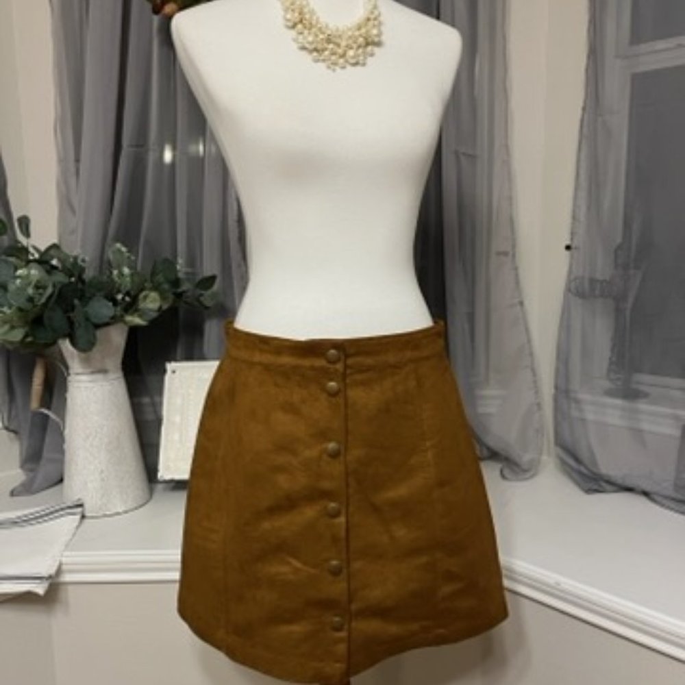 Old Navy Faux Suede Brown Skirt - Size 10 Great Condition